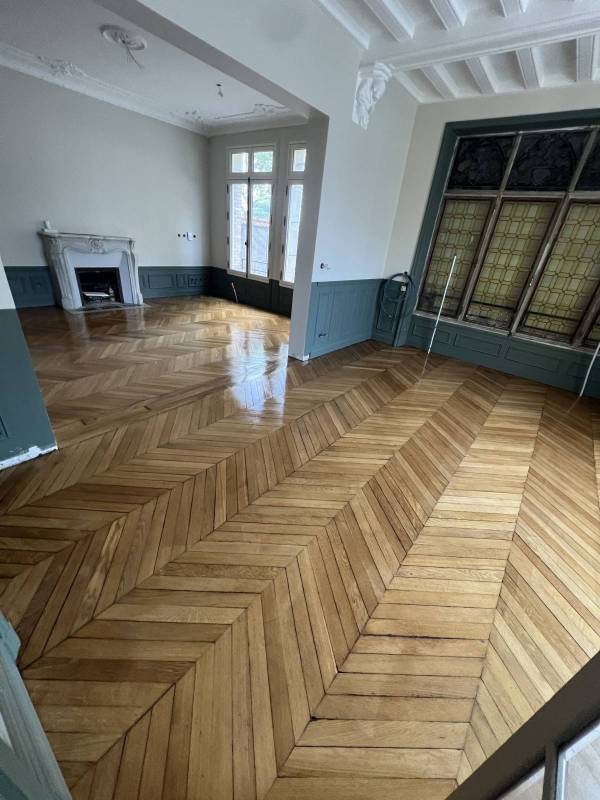 Rénovation parquet pointe de Hongrie Paris 16